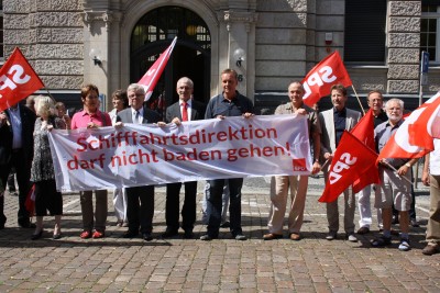 Gemeinsamer Protest gegen die Schließung der Wasser- und Schifffahrtsdirektion Magdeburg