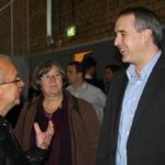 Stadtrat Jens Rösler nimmt an der feierlichen Übergabe der Mehrzwecksporthalle an der MDCC-Arena teil