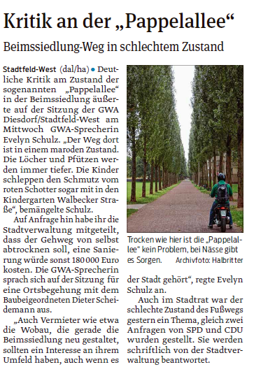 Kritik an der Pappelallee-Volksstimme 21.04.2017