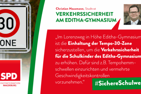 Maßnahmen zur Verkehrssicherheit im Lorenzweg – Höhe Editha-Gymnasium